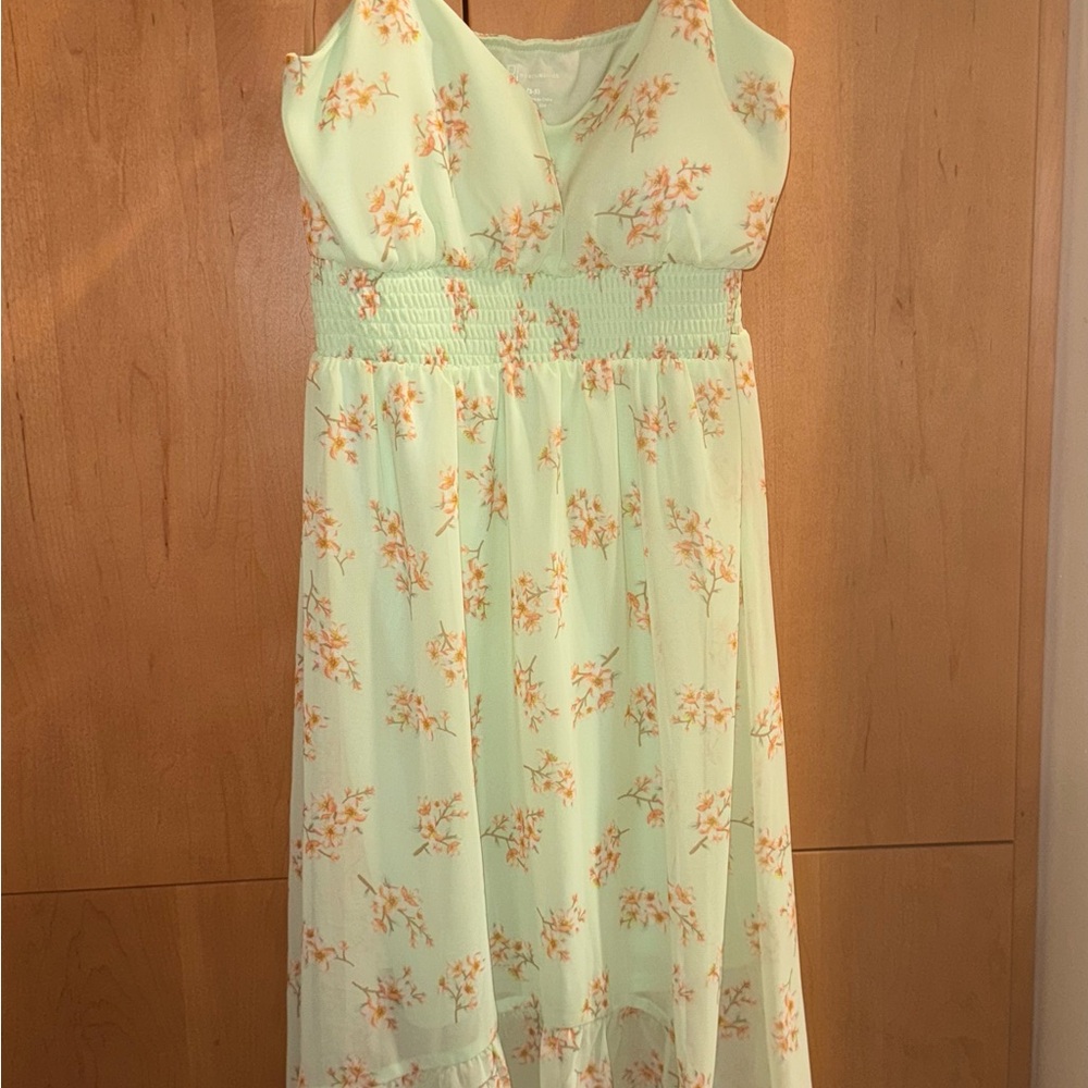 No Boundaries Flowery Green Dress